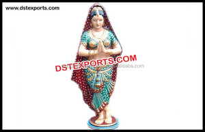 Punjabi de la señora estatua con Phulkari Kaddee decoración de escena de boda estatuas Punjabi Jatti estatua - Product Image 6