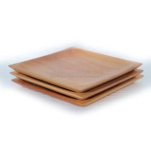 Plat à haricots carré en bois poli de couleur naturelle Style de décoration de la maison Artisanat en bois Boîtes en bois et panneaux muraux - Product Image 1