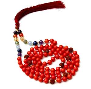 ปะการังมาลาประคำ7สร้อยคอหินมงคลสำหรับเล่นโยคะ,สร้อยคอหินอัญมณีแบบฉบับเพื่อการฝึกโยคะทางจิตวิญญาณ - Product Image 2