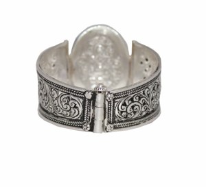Bracelet en forme de fleur fait à la main en argent sterling 925 Designer Bracelet ouvert traditionnel Prix de gros Fabricant - Product Image 3