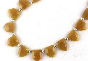 Cuentas de Briolette facetadas para fabricación de joyas, 1 hebra, GEMA de Aventurina amarilla Natural - Product Image 3