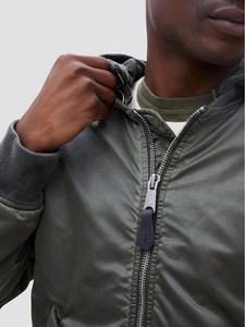 Blouson aviateur pour homme d'inspiration vintage avec finition lavée et détails de fermeture éclair rétro pour superposition de vêtements de rue Old School - Product Image 4