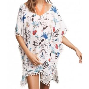 Beach Wear Lightweight Breathable Ethnic Poly Voile Mini V Neck Sleeveless Loose Fit Kurta Style <b>Kaftan</b> - Product Image 1