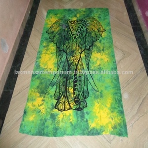 Draps de lit/Tentures murales en coton imprimé éléphant multicolore Nouveau 2025 populaire décor tapisserie d'Inde - Product Image 2