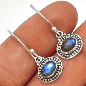 Coolest 925 Sterling Silver Natural Oval Shape Labradorite Gemstone Boucles d'oreilles Bijoux pour femmes en gros Prix - Product Image 1
