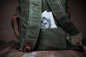 กระเป๋าเป้ผ้าใบเคลือบ14 oz กันน้ำพร้อมซิปและฝาปิดด้านล่าง20L ใส่กล้องและ TRM-0011การเดินทางได้ - Product Image 6