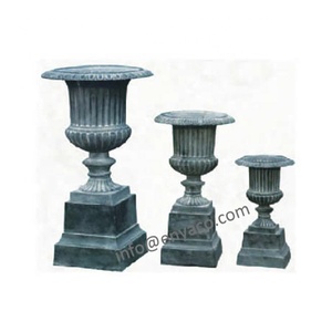 Maceta de hierro fundido para Patio, jardín, urna estriada, macetas y jardineras de Metal, venta al por mayor - Product Image 5