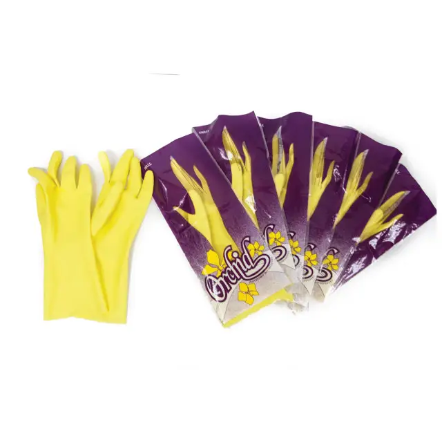 Kitchen wash yellow latex hand gloves fish cleaning dishwashing general cleaning multi purpose household gloves malaysia
