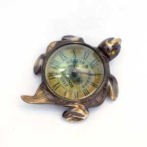 Đồng thau thủy tinh hải lý thời gian thủ môn tương tự rùa rùa bàn bàn bóng đồng hồ vastu Phong Thủy Cổ thủ công làm bằng kim loại - Product Image 3