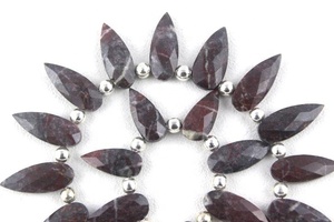 Cuentas de Briolette para fabricación de joyas, cuentas facetadas de ágata jaspe marrón Natural, joyería de alta calidad, venta al por mayor - Product Image 4