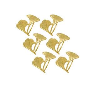 Anneaux de serviette de couleur or de conception classique anneaux de tissu de serviette en forme de feuille de qualité supérieure au prix le plus bas - Product Image 1