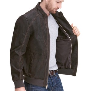 Veste en cuir véritable de style motard pour hommes, confortable, avec fermeture éclair et doublure intérieure pour vêtements de sport d'hiver - Product Image 5