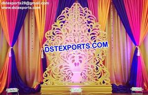 Cadre de fond de scène rectangulaire pour mariage, panneaux de fond carrés en fibre pour mariage, panneaux de fond dorés de designer pour mariage, Fidji - Product Image 4