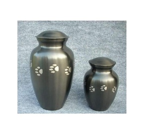Regular Aluminium <b>Pet</b> Classic Cremation <b>Urn</b> Paw Embosed Set of 2 Manufacturer Wholesaler Factory Direct Sale - Product Image 1
