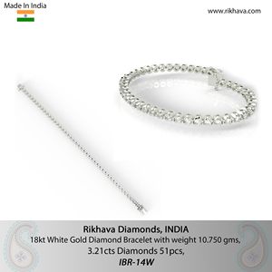 Or blanc 18K Bracelet en diamant de qualité naturelle Bijoux de mode pour femmes avec boucles d'oreilles Bijoux en pierre de qualité - Product Image 6