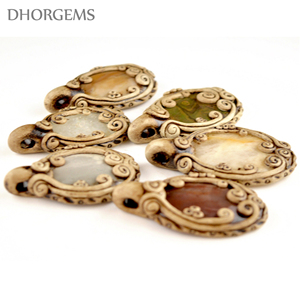 Pendentif en argile polymère naturel, collier de pierres précieuses semi-précieuses, vente en gros - Product Image 5
