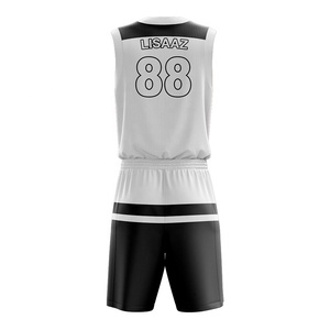 Uniforme professionnel de basket-ball d'impression de Logo de Reedot avec la couleur blanche et noire - Product Image 4