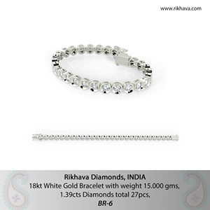 สร้อยข้อมือเพชรสีขาว18K สวยสง่าสำหรับสตรีกำไลข้อมือแวววาว - Product Image 6