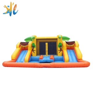 Doble piscina palm árbol <span class=keywords><strong>casa</strong></span> inflable <span class=keywords><strong>con</strong></span> tobogán de agua - Product Image 2