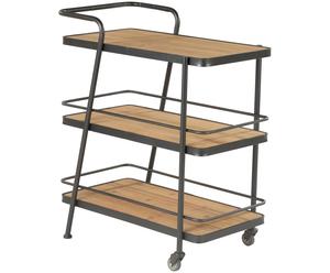 Chariot industriel vintage fait main Chariot en fer et bois Conception de plate-forme pour l'utilisation d'outils dans les hôtels - Product Image 1