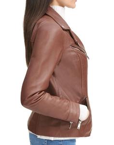 High Quality Custom Biker Streetwear <b>Racing</b> Leather <b>Jacket</b> for Women Zipper Detail Real Sheep Skin Fashion Fit - Product Image 4