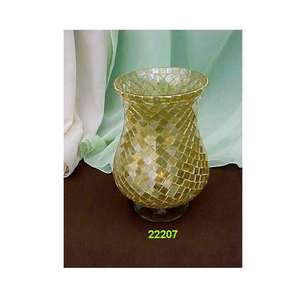 Soporte votivo de cristal de chimenea verde para artículo de decoración del hogar - Product Image 1