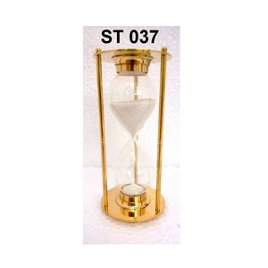Stylish New Golden Custom 3 Minute Glass Vintage Brass Metal Antique Rotating Decorative <b>Hourglass</b> <b>Sand</b> Timer - Product Image 1