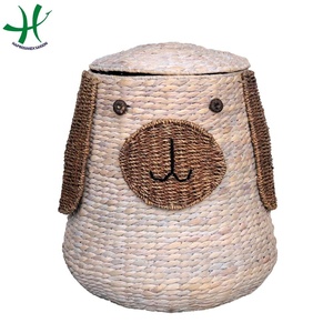 European Style Fashion Household Storage <b>Basket</b> Natural Seagrass and Water Hyacinth Pineapple Shape Laundry <b>Hamper</b> - Product Image 6
