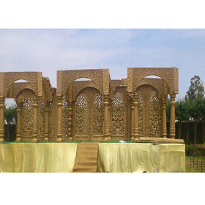 Ensemble de mandap de mariage rajasthani dernier cri, mandap en fibre dorée pour mariage, magnifique mandap en fibre dorée pour mariage, Suisse - Product Image 1