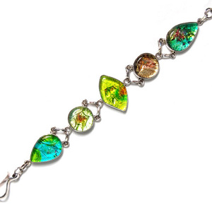 Pulsera de cristal dicroico de joyería de plata de ley 925 colorida a la moda - Product Image 4