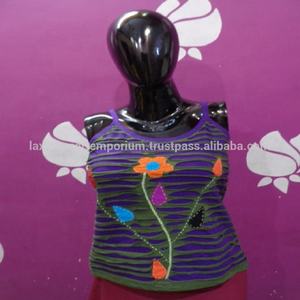 T-SHIRTS en coton pour filles, broderie NEPALI, design PATCHWORK - Product Image 3