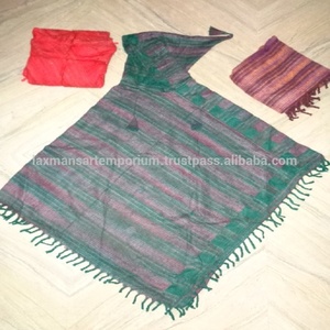 Fashion Acrylic & Woolen Hooded <b>Ponchos</b> Shawl for Unisex <b>Men</b> Winter Paisley Pattern Breathable Loose Fit Wholesale India - Product Image 2