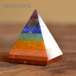 Colgante de piedra de pirámide de cristal de siete Chakras naturales equilibrio de energía curación decoración del hogar amatista azul Aventurina piedra preciosa amor - Product Image 3