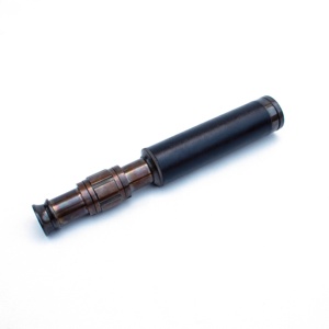 Telescopio de latón antiguo Monocular pirata clásico con caja de madera Empuñadura de cuero Grabado Spyglass Regalos novedosos Aleación de metal - Product Image 4