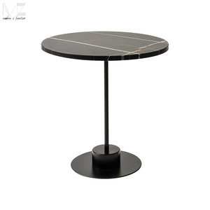High Quality Simple Design <strong>Black</strong> Coffee <strong>Tables</strong> Natural Marble <strong>Round</strong> Top Metal Base Small Coffee <strong>Side</strong> <strong>Table</strong> - Product Image 2