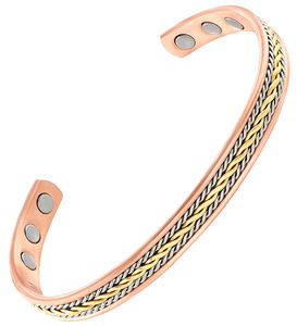 Royal Artisans HG7PL <b>Copper</b> Magnetic Twisted Cuff <b>Bracelet</b> Polished Finish Customizable Color & Size Unisex Design - Product Image 4