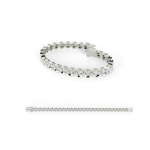 สร้อยข้อมือเพชรสีขาว18K สวยสง่าสำหรับสตรีกำไลข้อมือแวววาว - Product Image 1
