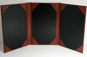 เมนูหนังใส A4ครอบคลุมโฟลเดอร์เมนูร้านอาหารที่ทนทาน3หน้าพร้อมที่รองจานและที่วางเมนู - Product Image 3