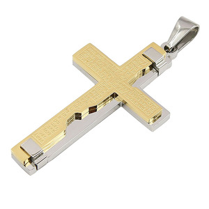 Verso de la Biblia grabado Cruz de acero inoxidable colgante de joyería - Product Image 4