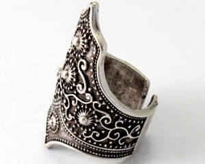 Pouf uomo impero argento re autentico tubo largo Design storico uomo anello antico modello - Product Image 1