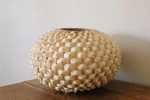 Abat-jour en bambou et rotin vintage fait à la main, style artisanal design - Product Image 4