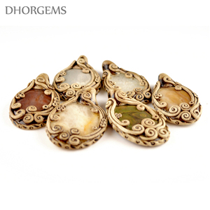 Pendentif en argile polymère naturel, collier de pierres précieuses semi-précieuses, vente en gros - Product Image 4