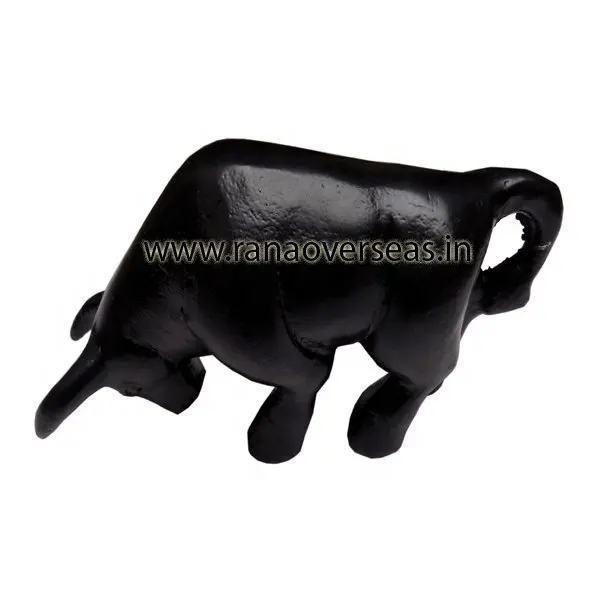 Metal Buffalo Figurine In Black Colored For Restaurant , Hotel , Office And Home Decoration