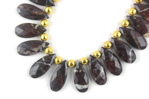 Ágata Natural de jaspe marrón, piedra preciosa facetada en forma de pera, fabricación de alambre de alta calidad, cuentas de Briolette para joyería - Product Image 5