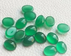 6x8mm Natural Green Onyx Gemstone Loose oval Cabochon