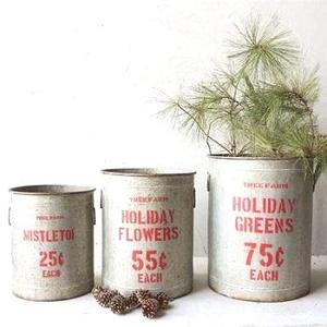 Cubo de flores decorativo para el hogar, Cubo de METAL de la mejor calidad, COLOR gris, para Navidad - Product Image 5