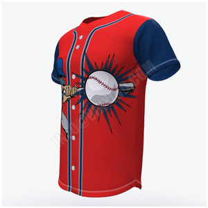 Uniformes de béisbol con botón completo, camiseta de béisbol con estampado de sublimación, uniforme deportivo de equipo de béisbol 100% poliéster - Product Image 2