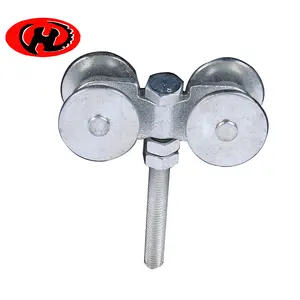 heavy duty Adjustable hanging gate carriage wheels 4 rollers for sliding door