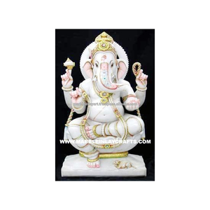 Statue du Dieu Ganesh en marbre de Makrana - Product Image 1