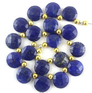 Belle pierre précieuse Lapis Lazuli naturelle bleue de qualité AAA perles Briolette en forme de pièce de monnaie à facettes pour les collections de bijoux faits à la main - Product Image 3